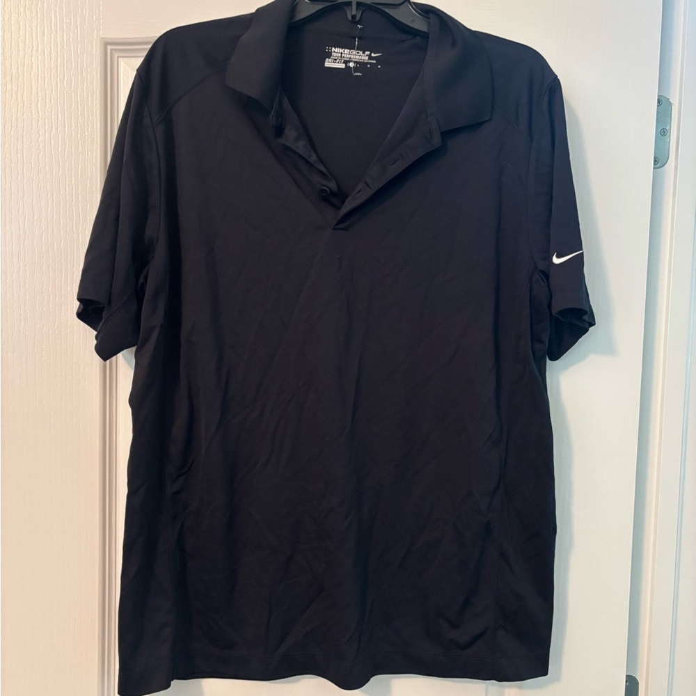 Nike Men’s Black Polo with White Swoosh